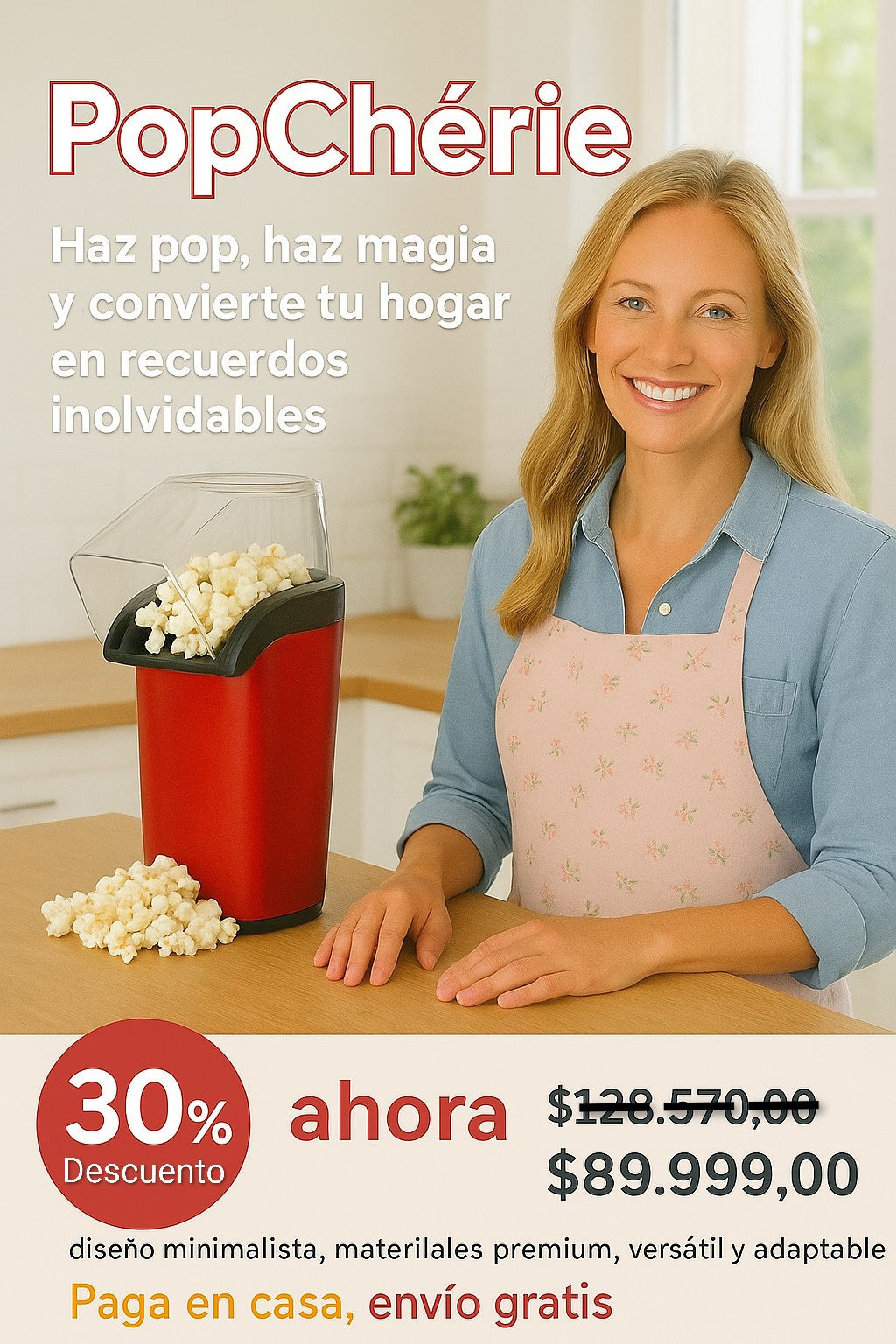 PopChérie™ | Maquina de Palomitas - MATERIAL PREMIUM