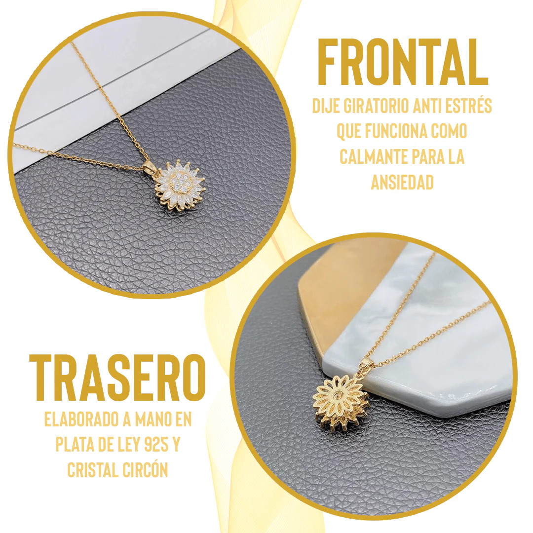 Soleil d'Or™ | collar de Girasol Giratorio - MATERIAL PREMIUM